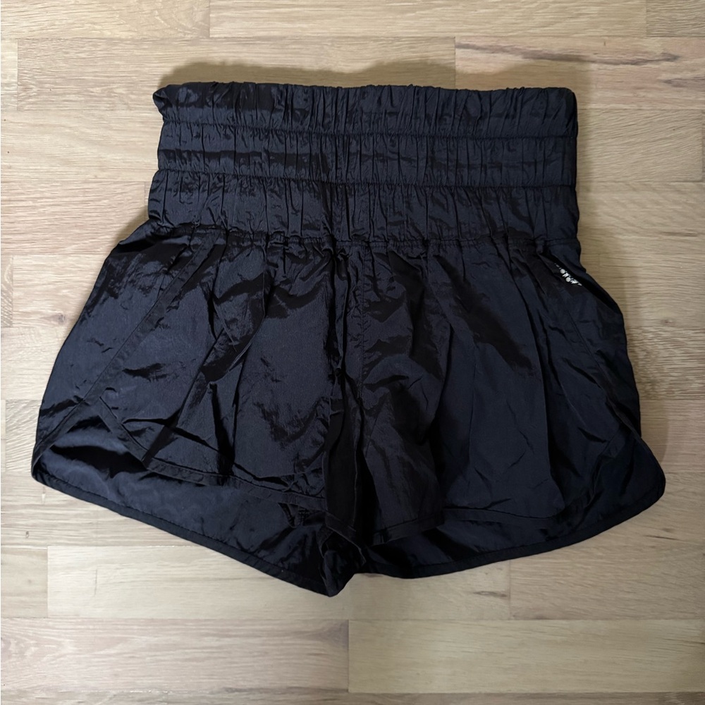 Free People High Waist Black Running Shorts